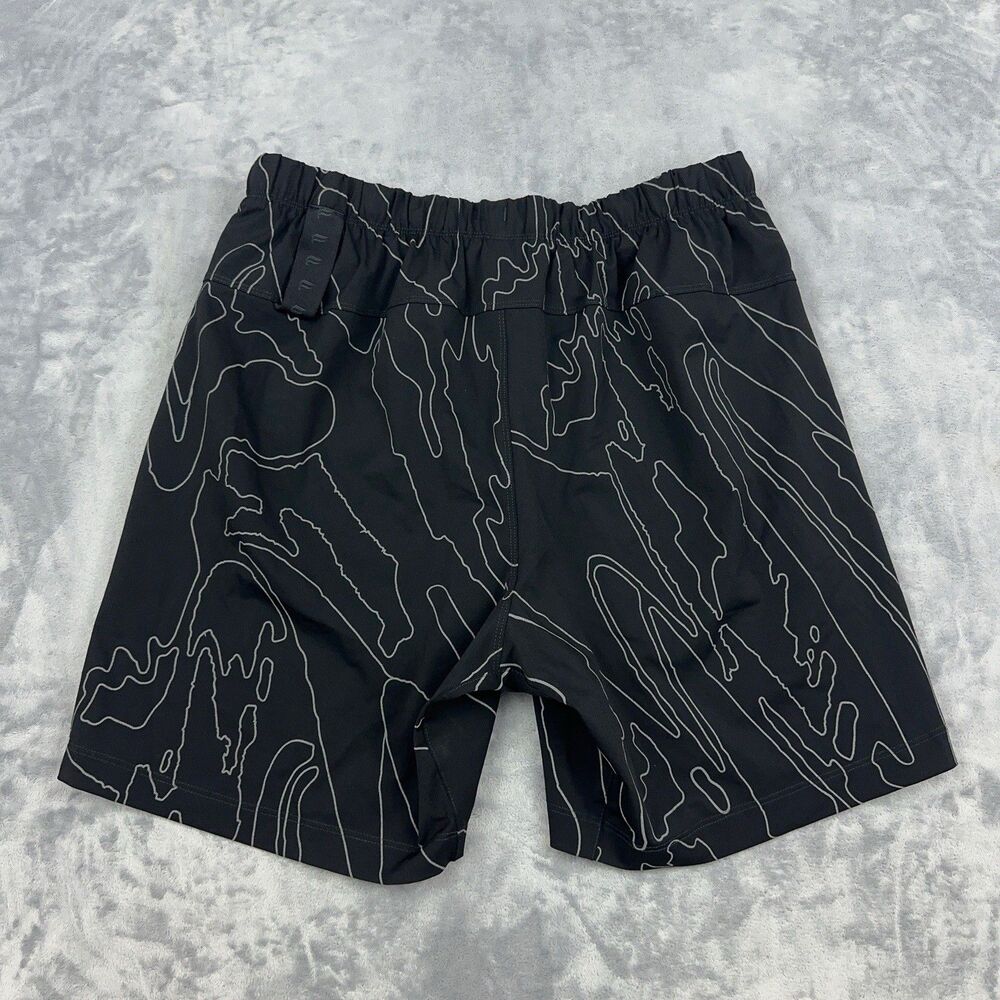 Fabletic The One Shorts Mens Sz S M Black Vision Wave Topo Reflective Print Gym - Picture 2 of 9